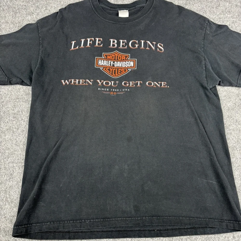 Vintage Harley Davidson T Shirt XL Made In USA‎ Longview Texas Biker Graphic Tee